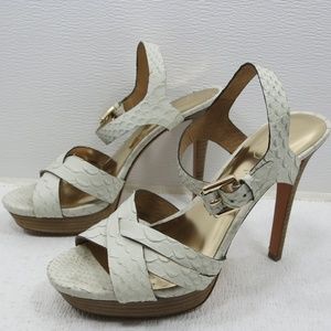 Coach Snake Leather Stiletto Platform Heels 8.5 B
